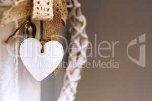 white wooden heart