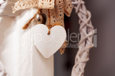 white wooden heart