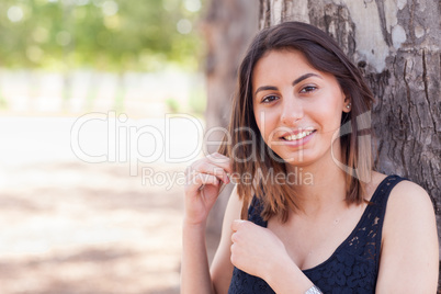 Beautiful Young Ethnic Woman Portrait Outside.