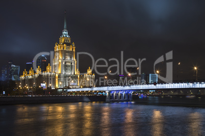 Russia, Moscow, night view on city center