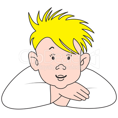 Cartoon blonde boy