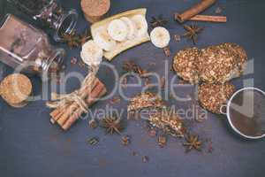 cookies from oat flakes with chocolate