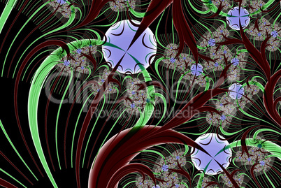 Fractal image: the intricate pattern in Oriental style.