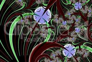 Fractal image: the intricate pattern in Oriental style.