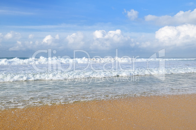 sandy beach and blue sky