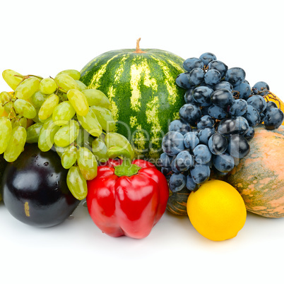 fruit and vegetable isolated on white background