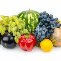 fruit and vegetable isolated on white background