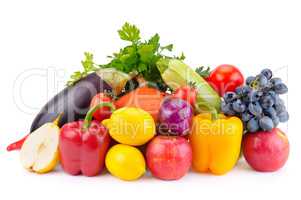 fruit and vegetable isolated on white background