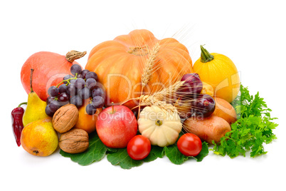 fruit and vegetable isolated on a white background