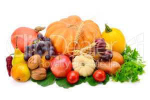 fruit and vegetable isolated on a white background