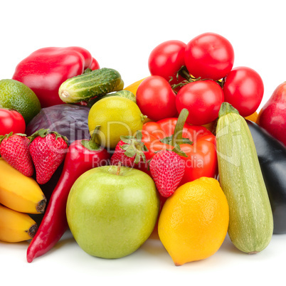 fruits and vegetables isolated on white