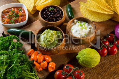 Various mexican food ingredients