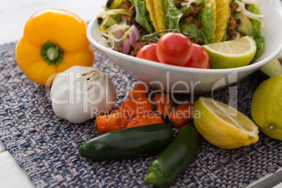 Various mexican food ingredients