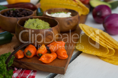 Various mexican food ingredients