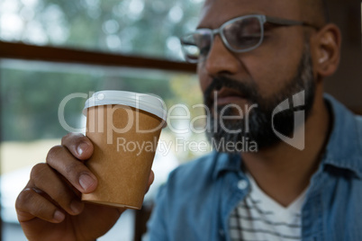 Man drinking coffee