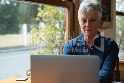 Senior woman using laptop