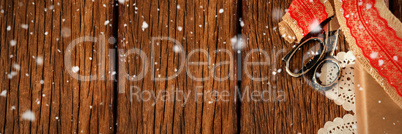 Composite image of snow falling