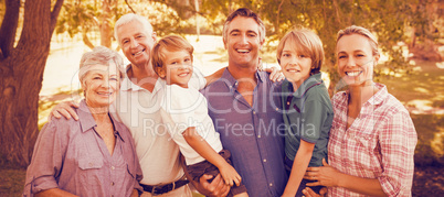 Happy family enjoying at park