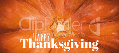 Composite image of digitally generated image of happy thanksgiving text