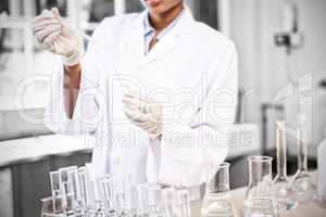 Scientist making extraction in laboratory