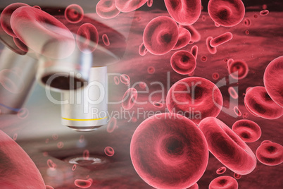Composite image of graphic image of red blood cells