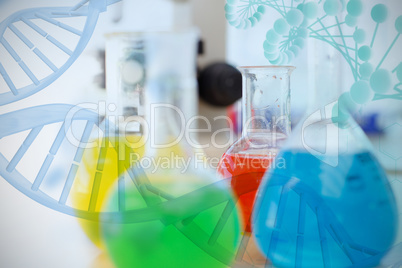 Composite image of multiple color chemical
