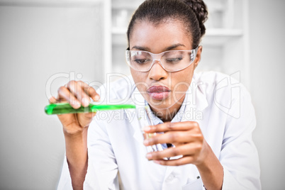 Scientist making chemical