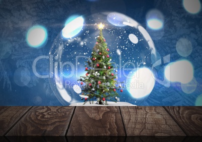 Wooden floor with Christmas theme background