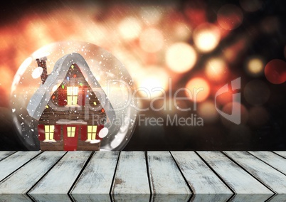 Wooden floor with Christmas theme background