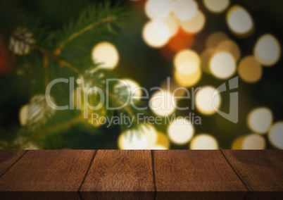 Wooden floor with Christmas theme background