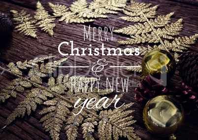 merry Christmas and happy new year text on Christmas background