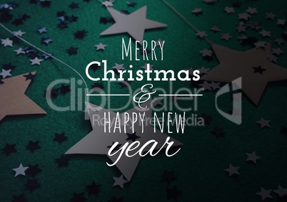 merry Christmas and happy new year text on Christmas background