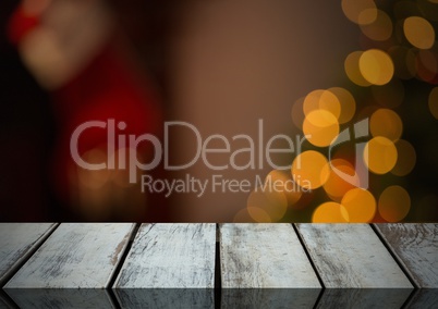 Wooden floor with Christmas theme background