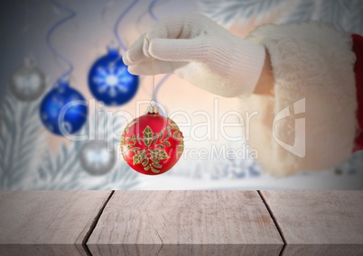 Wooden floor with Christmas theme background