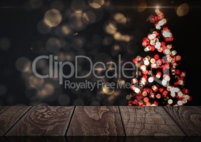 Wooden floor with Christmas theme background