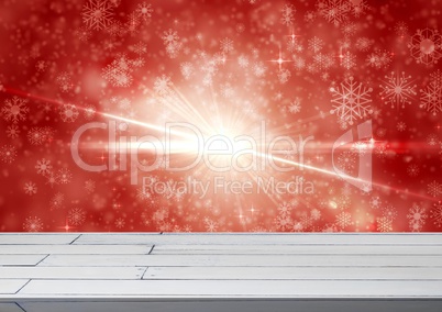 Wooden floor with Christmas theme background