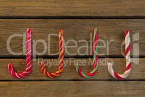 Colorful candy canes