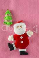 Christmas decoration on pink background