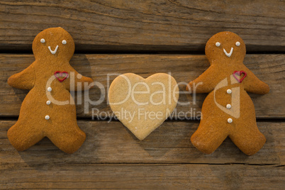 Overhead view of gingerbread cookies