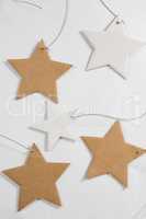 Star shape decorations on white background