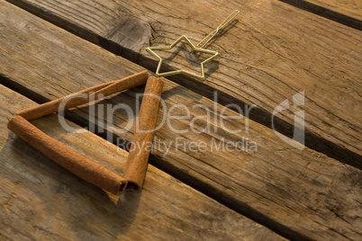 Close up of cinnamon stick with star shape