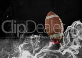 american football  in smoke