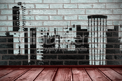 Composite image of digital image of buildings