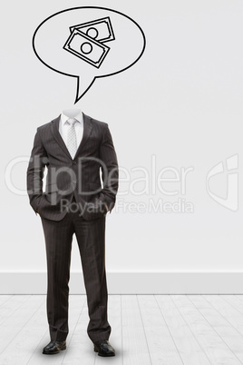 Composite image of men in a suit without head