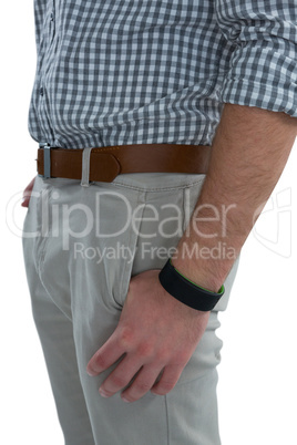 Man wearing fitness band