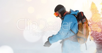 man skiing on ski slope