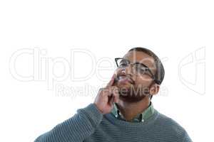 Man standing against white background