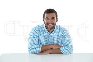 Male executive sitting at desk