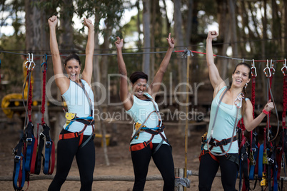 Happy female friends having fun in park