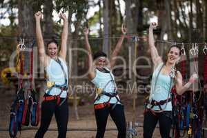 Happy female friends having fun in park